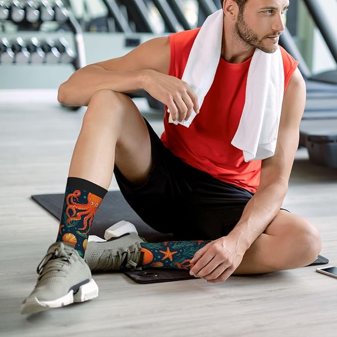 Crew Athletic Socks Funny Crazy Casual Sports Novelty Dress Socks for Women Men Running Hiking