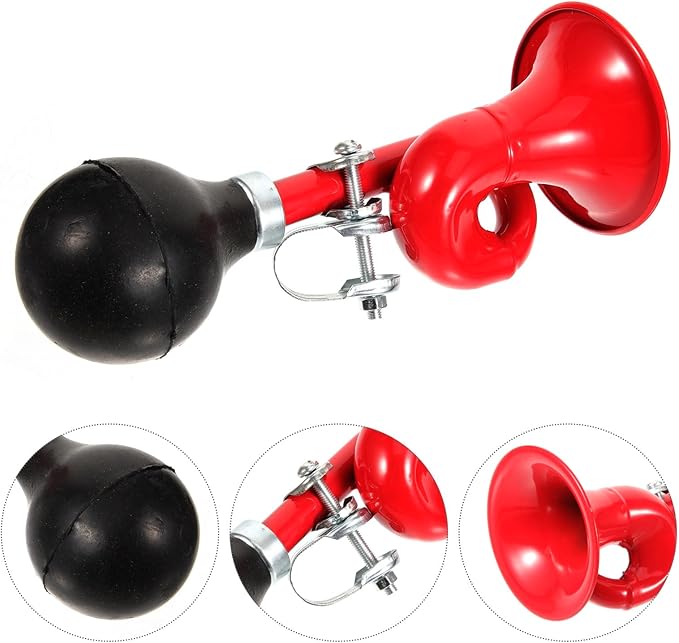 Loud Squeeze Air Horn Portable Red Vintage Bicycle Bell for Mountain and Road Bikes Safe Riding Accessories