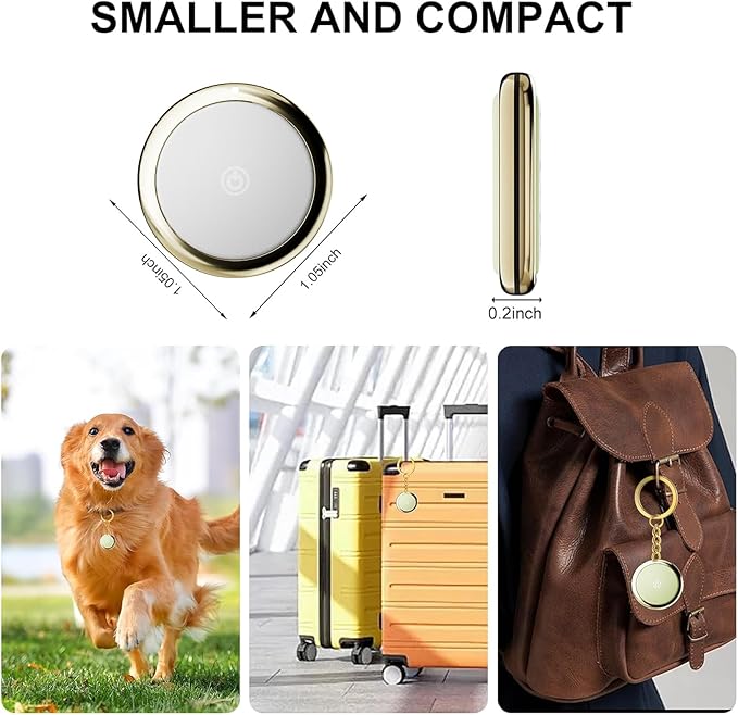 Bluetooth Tracker Item Finders Work for Apple Find My (iOS Only) APP GPS Tracker for Dogs Cats Luggage Keys Backpack Satchel Etc (Black*White, 2Pack)