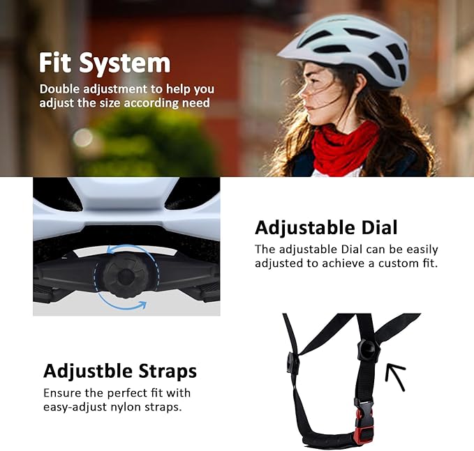 Bike Helmet for Adults Women Men Youth Kids, Lightweight Mountain Road Bicycle Cycling Helmets with Adjustable Dial & Removable Visor