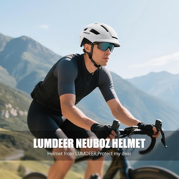 LUMDEER NEUBOZ Hat Bike Helmet for Adults - Certified Bicycle Helmet with Light & Visor, Durable Commuter Ebike Helmet for Men Women