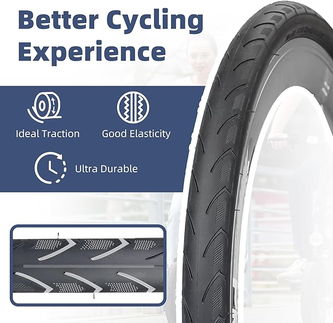 20 x 1 3/8(37-451) Kids BMX Bike Tires City Folding Bike Tires 20 inch Anti-Slip Foldable Replacement Tire Fits Most Kids Bikes,BMX Tires 20 inch,Black