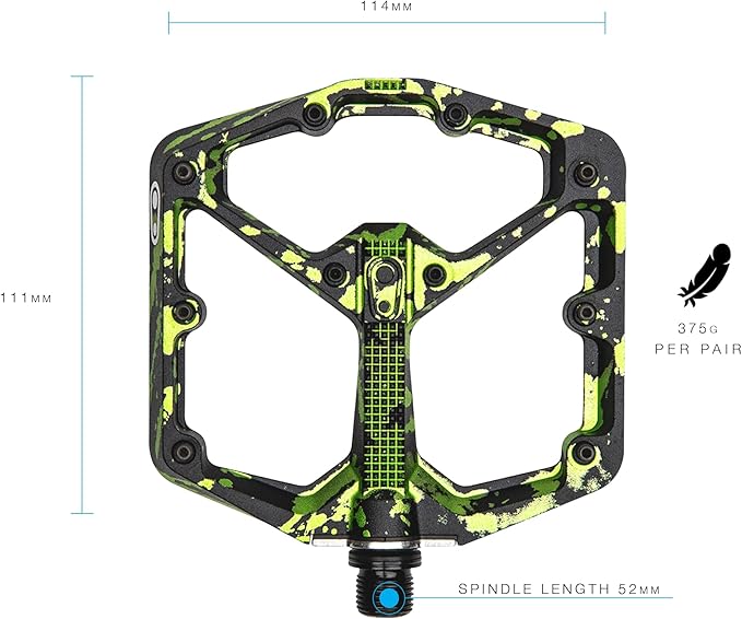 Crankbrothers Stamp Flat MTB Pedals - Size-Specific, Lightweight, Versatile, Durable Bike Pedals