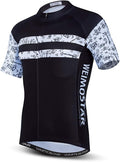 Cycling Jersey Men USA Summer Bike Short Sleeve 3-Pockets Breathable Quick-Dry Shirt S-3XL