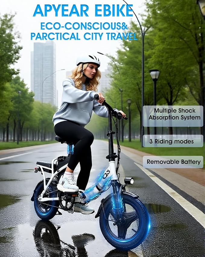 APYEAR Electric Bike for Adults,Ebike,14"/26" Folding Ebike,Electric Bicycle with 500/750W Motor,576Wh Remove Battery,20/40+ Miles,20/25Mph,Multi-Shock Absorption,Lightweight,Commuting Mini E Bikes