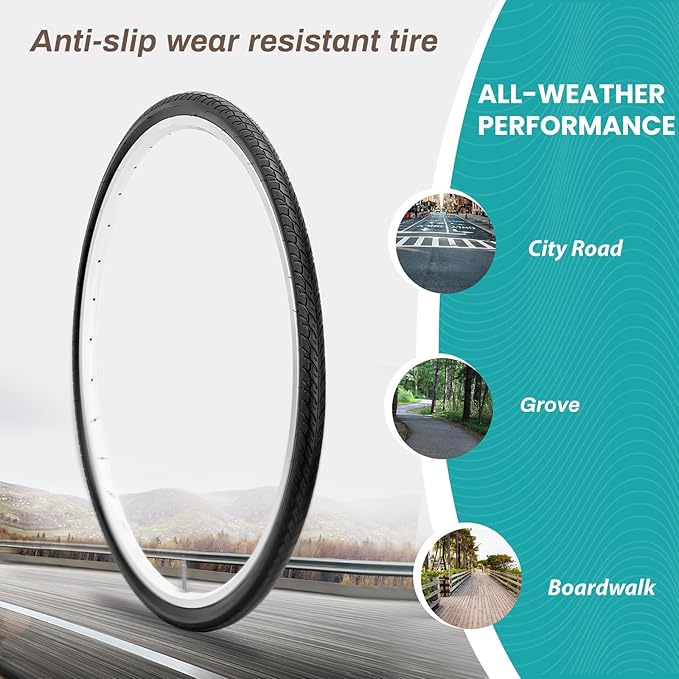 MOHEGIA Road Bike Replacement Tire: 700x25C/700x28C/700Cx35C Folding Bicycle Tire for On City Road Riding