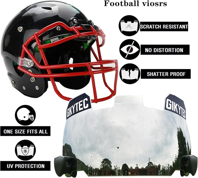 Football Helmet Visor, Scratch Resistant, for Helmet Fits Youth and Adult Football Helmets