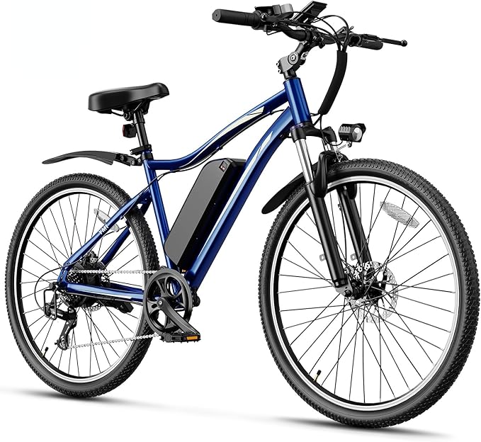 Heybike Electric Bike for Adults, 28mph Electric Mountain Bike, 1200W Peak Motor, up to 50Miles, 480WH Removable Battery Ebike, 27.5" Tires, 7-Speed & Front Suspension