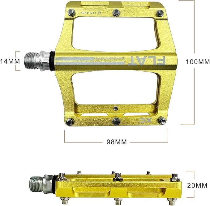 UPANBIKE Mountain Bike Bearing Pedals 9/16'' Spindle Aluminum Alloy Flat Platform for BMX MTB Road Bicycle