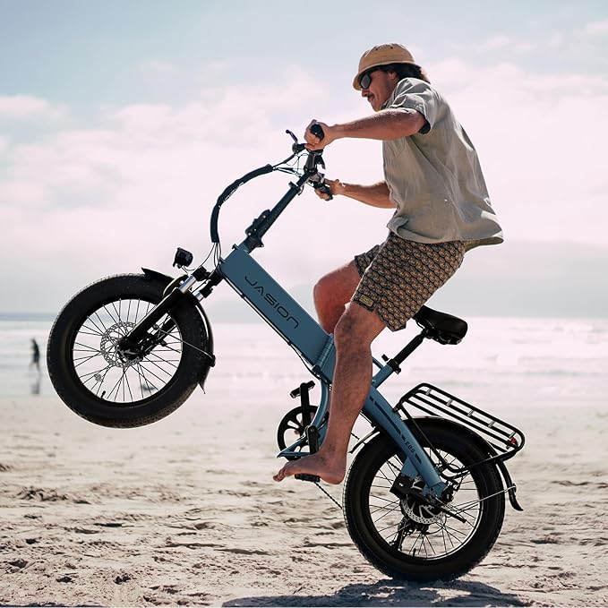 Jasion Electric Bike for Adults, 1000W Peak Motor Foldable Ebike, Aluminum 20'' Fat Tire Electric Bicycle Built-in 48V Removable Battery, EBS Commuter E Bikes up to 23 MPH & 45 Miles Max Range
