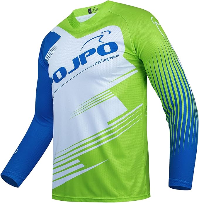 JPOJPO Men's Mountain Bike Jersey Long Sleeve MTB Off-Road Racing Downhill Motocross Shirts Quick Dry&Moisture-Wicking Tops