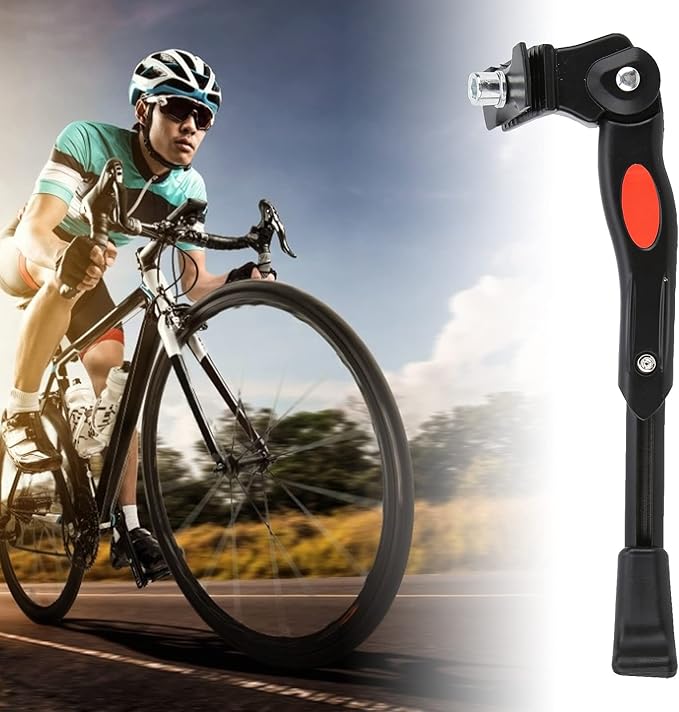Fabul Bike Kickstand, Aluminum Alloy Kickstand, Portable Bicycle Kickstand, Adjustable Center Mount Aluminum Alloy Kick Stand Rest for for 24" 26" 27" Wheel Mountain Bike Road Bicycle