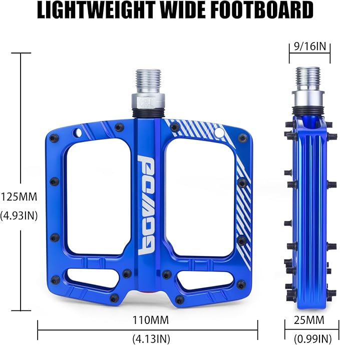 Bike Pedals 9/16" Lightweight Non-Slip Bicycle Platform Pedals - Fits Most Adult Bikes & Mountain Bikes &MTB, Road Bikes and Slip-Resistant Design