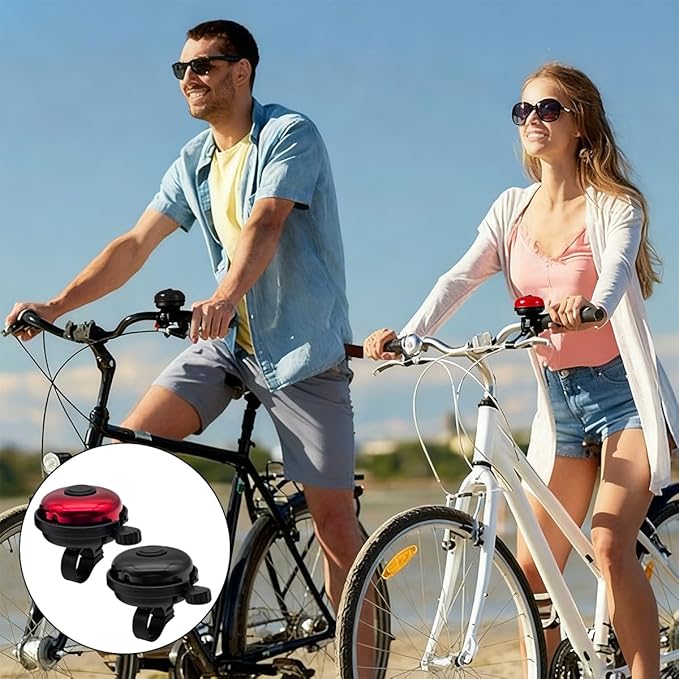Classic Bike Bell for Adults, Aluminum Bicycle Bell, Loud Crisp Clear Sound Bicycle Horn Bike Accessories for Adult Bikes, Easy Installation, Use for Mountain Road and Commuter Safety