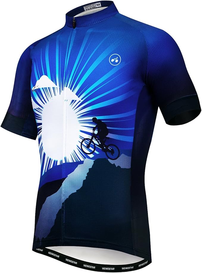 Men's Cycling Jersey Short Sleeve Bike Shirts Bicycle Jacket with Pockets