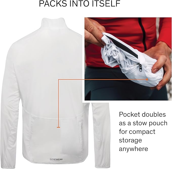 GOREWEAR Spinshift Men’s Cycling Windbreaker Jacket | Lightweight, Packable, Water-Repellent Bike Jacket for Men
