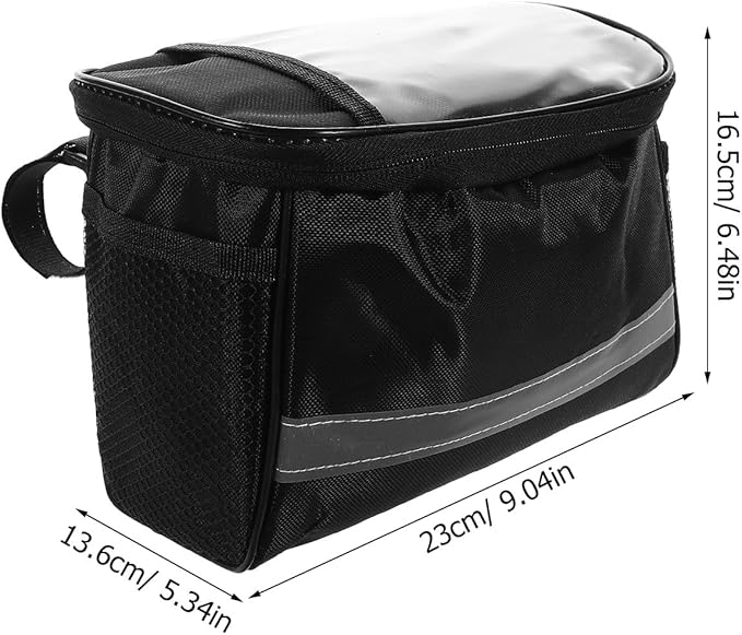 VALICLUD Bicycle Handlebar Bag and Cycling Top Tube Bag Black Universal Size Waterproof Front Frame Storage Pouch for Mountain and Road Bike Riding
