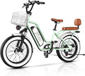 Electric Bike for Adults, 20"x 4" Fat Tire 35MPH Cargo Ebike with Seat, 1450W Peak 2 Seater Commute Bike with 48V 20AH Removable 960WH Battery, 80 Miles Max Range 7-Speed Step-Thru Electric Bicycle