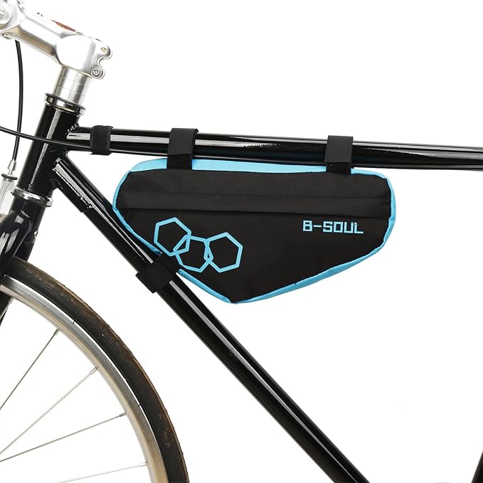 Frame Bag Bicycles Front Top Tube Bag Pouch Cycling Tool Bag for Road and Mountain Bikes, as the pic show, Black