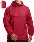 GEEK LIGHTING Rain Jacket Men Lightweight Waterproof Jackets Packable Windbreaker Hooded Raincoat for Golf Cycling Outdoor