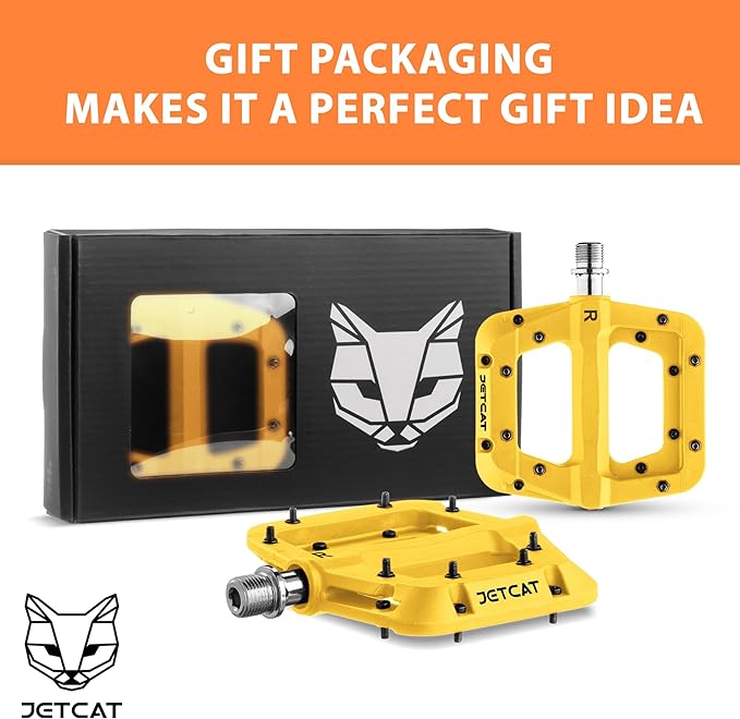 Mountain Bike Pedals Flat - MTB Pedals Flat, Bicycle Pedals for BMX/MTN/Road/Gravel/EBike, BMX Pedals, Platform Pedals, Adults & Kids Bike Replacement Upgrades Parts 9/16