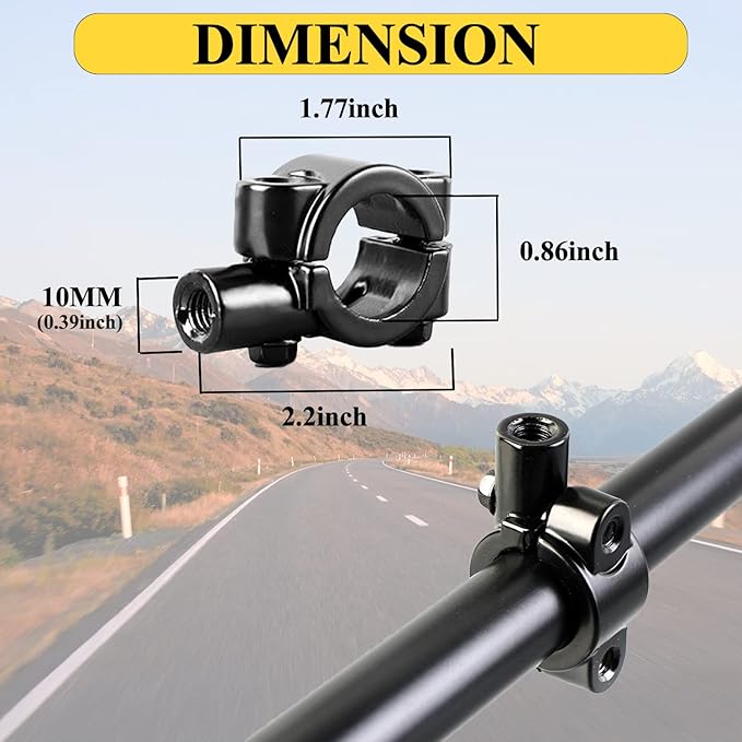 Pairs of Distinctive Skull Skeleton Hand Bicycle Mirror, Rearview Side Mirror Handlebar Mirror Mount Holder Clamp Adaptor 10mm for Scooter Moped Bike Standard Bike Motorcycle
