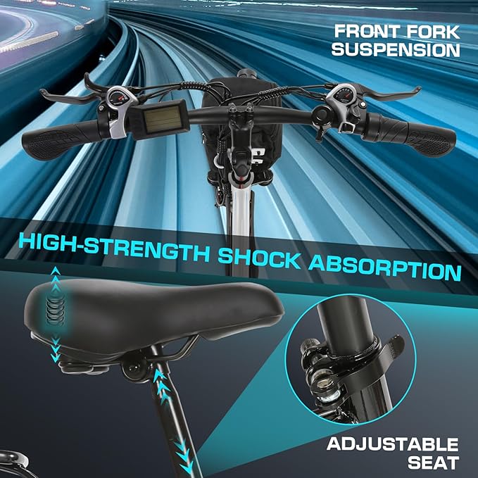 Vivi Electric Bike for Adults 1000W Peak Commuter Ebike, 26" Electric City Cruiser Bicycle 22MPH Ebikes for Adults with 48V Removable Battery, Up to 50 Miles, 7 Speed, SGS Certified to UL2849 | 750W Peak Motor, 22MPH, Up to 50 Miles, LCD-Display, Cruis...