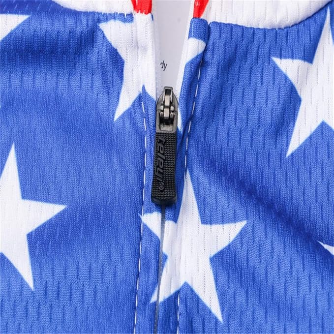 JPOJPO USA Cycling Jersey Men Short Sleeve Bike Shirts Biking Jersey Summer American Bicycle Tops with 3 Pockets Reflective