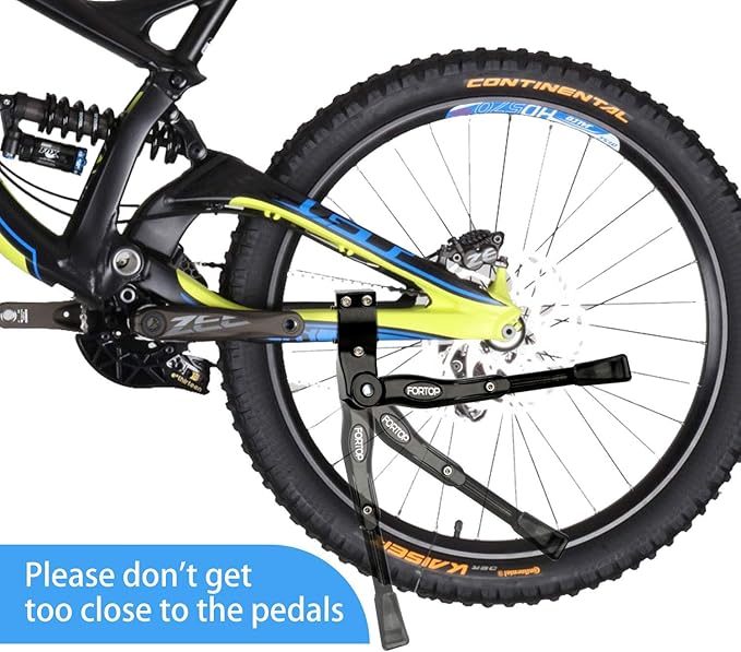 Bike Kickstand for Adult Bicycle, Adjustable Aluminum Bicycle Stand for 24–29 Inch Bikes, Easy Install Replacement Kickstand