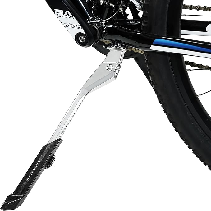BV Rear Bike Stand for 24”-29” - Adjustable Bikes Kickstand for Adult Bike with Non-Slip Foot & Spring-Loaded Latch for Stable Any-Angle Stance - Bicycle Stand for Mountain, City & Hybrid Bikes
