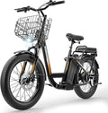 Caroma Peak 500W/800W/1200W Electric Scooter with Seat, 20" Fat Tire Electric Bike with 48V Removable Battery, Up to 30Miles & 20MPH, Adult Scooter for Commuting with Basket&Adjustable Seat
