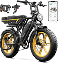 TST Electric Bike for Adults 1500W Peak 20" Fat Tire All-Terrain E-Bike 60/130 Miles 28 MPH Electric Dirt Bike - 48V 15/30 AH Battery Tested to UL 2849 Powered Electric Bicycle