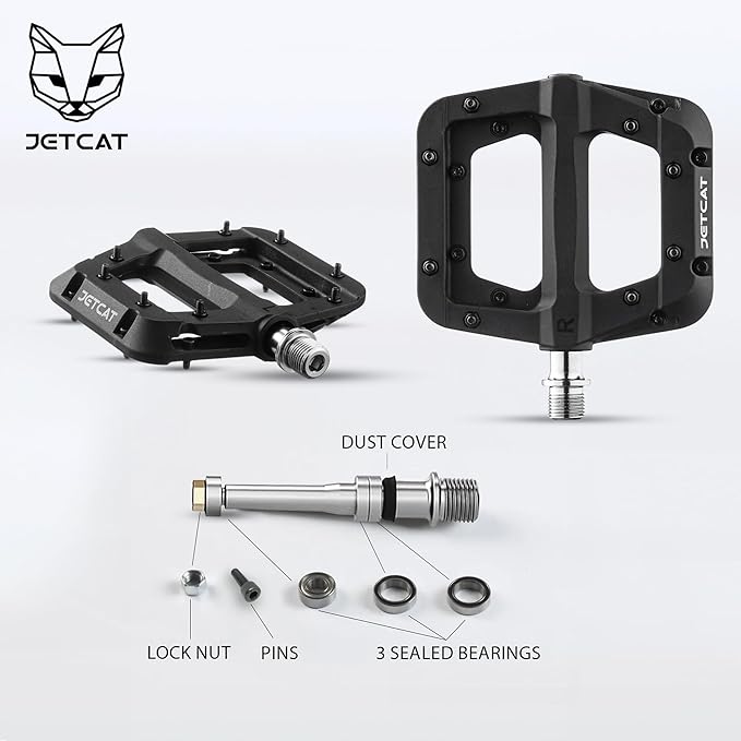 Mountain Bike Pedals Flat - MTB Pedals Flat, Bicycle Pedals for BMX/MTN/Road/Gravel/EBike, BMX Pedals, Platform Pedals, Adults & Kids Bike Replacement Upgrades Parts 9/16