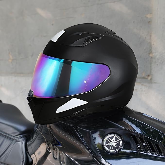 Hj-31 Motorcycle Helmet Visor,Shield Replacement Visor for i10 /i70,Motorcycle Visors,Motorcycle Helmet Visor Accessories (Rainbow)