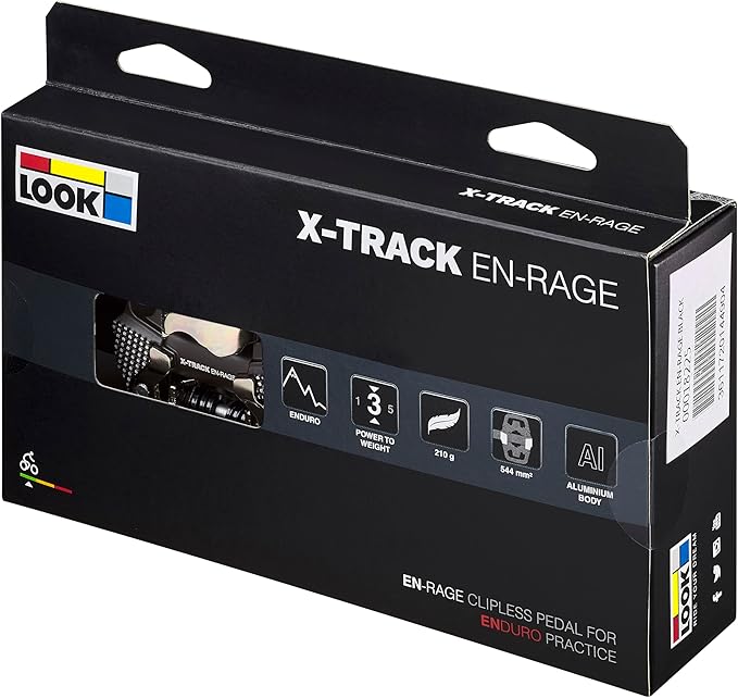 LOOK Cycle - X-Track En-Rage MTB Pedals - Standard SPD Mechanism Compatible - Clipless Pedal - Forged Aluminum Body - Large Contact Surfaces - Strong and Light Bike Pedals, Ideal for Trail Riding