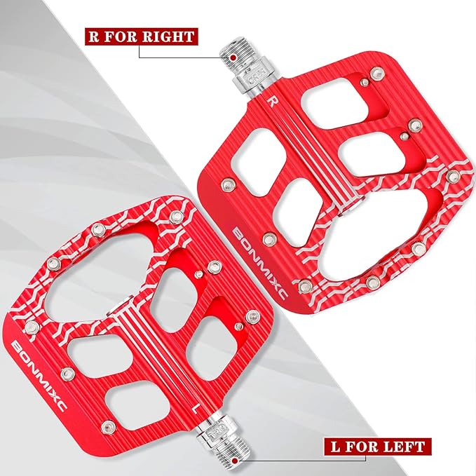Bike Pedals 9/16 Mountain Bike Pedals Non-Slip Aluminum Alloy Large Platform Sealed Bearing Flat Road Bicycle Pedals