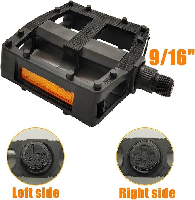 Bike Pedals, 9/16" Non-Slip Bike Pedals with Reflectors, Bicycle Pedals for Road Bike, BMX, Folding Bikes, Urban Bikes, Adult Bicycle