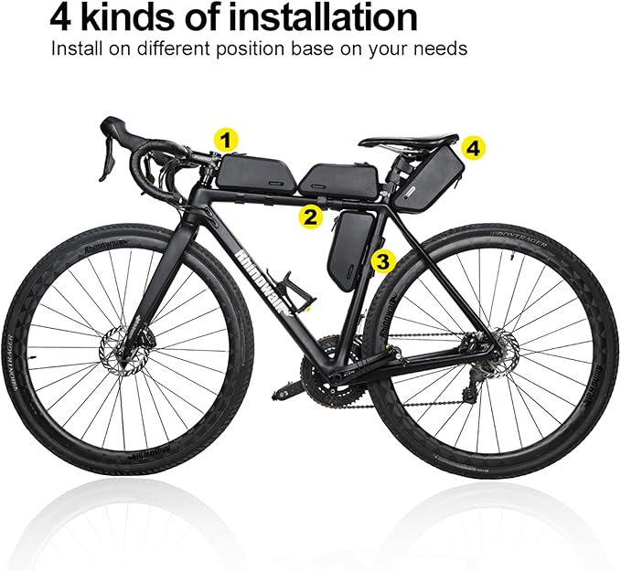 Bike Top Tube Bag Waterproof 1.5L Bike Frame Bag Bikepacking Cycling Tools Storage Bag for MTB Road Bike