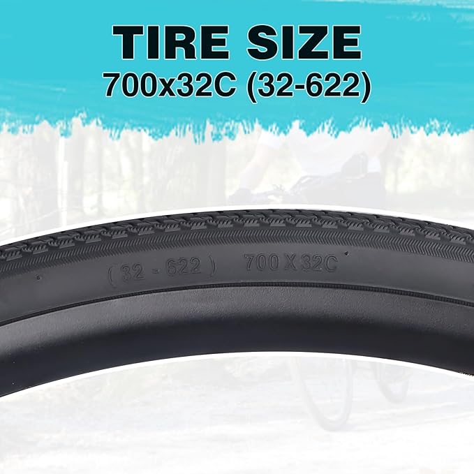 700x28C/32C Bike Tire Anti-Slip Foldable Replacement All Terrain Tire 2 Pack with Levers for Road Bike