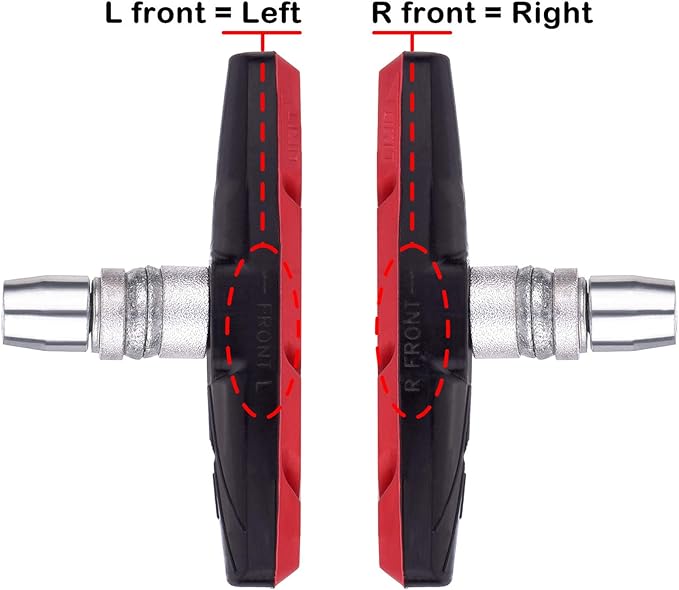 Hotop 4 Pairs Bike Brake Pads Mountain Bike Brake Pads with Hex Nuts and Spacers v Bicycle Brake Blocks Set, 70 mm