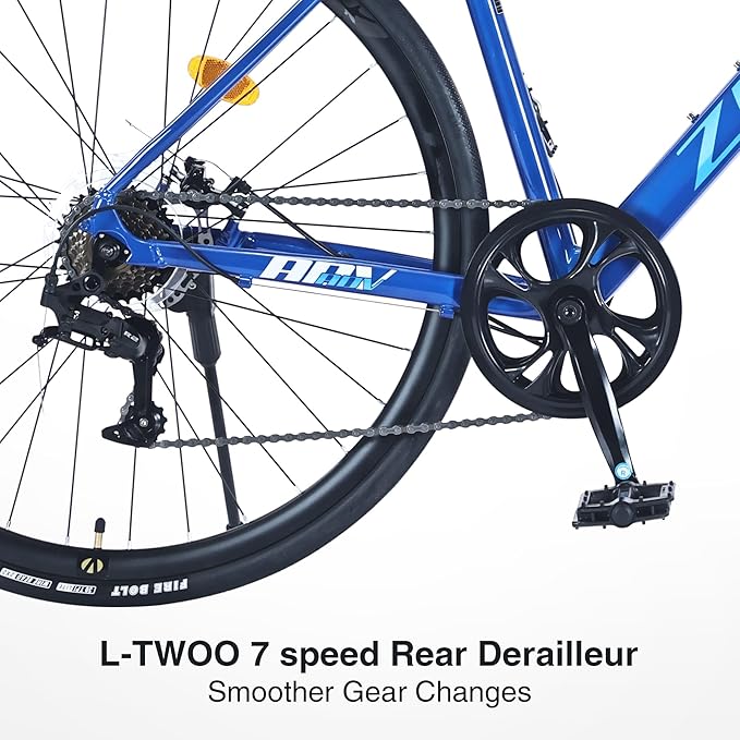 ZeHuoGe 700C Road Bike with Aluminum Alloy Frame, 7 Speed Comfort Bicycle for Over 12 Years Old