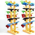 Hobby Fans Mini Finger Skateboard Display Rack 12 Slots Fingerboard Organizer Stand Storage Holder for Mini Finger Toys Soccer Bicycle Skateboard (Yellow)