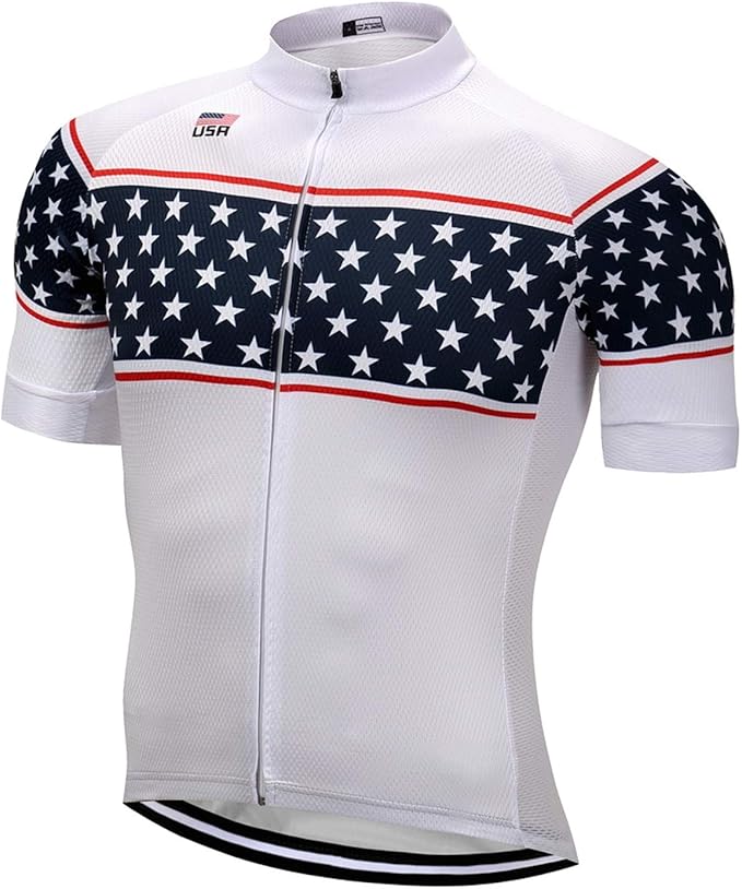 Cycling Jerseys Men Bicycle Short Sleeve Summer Shirt Bike Biking Tops Riding Clothing Flag