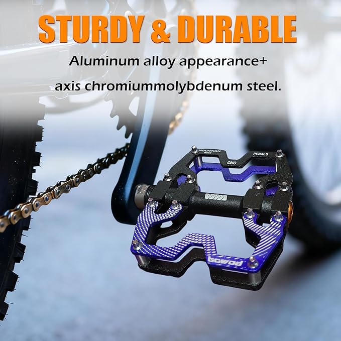 Bike Pedals 9/16" Lightweight Non-Slip Bicycle Platform Pedals - Fits Most Adult Bikes & Mountain Bikes &MTB, Road Bikes and Slip-Resistant Design