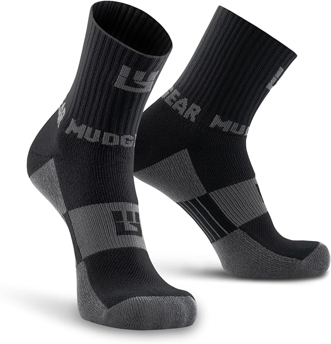 Crew Length Trail Running Socks, Quick-Drying Mid-Calf Socks with Arch Support, Sweat-Resistant, Breathable Athletic Socks