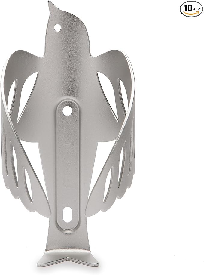 Portland Design Works Water Bottle Cage - Lightweight Water Bottle Holder for Bikes, Sparrow Cage, Silver