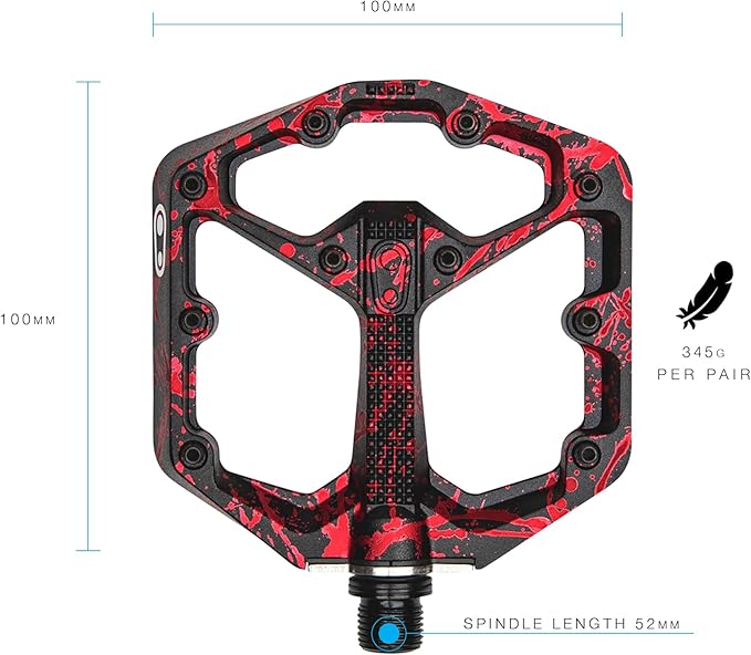 Crankbrothers Stamp Flat MTB Pedals - Size-Specific, Lightweight, Versatile, Durable Bike Pedals