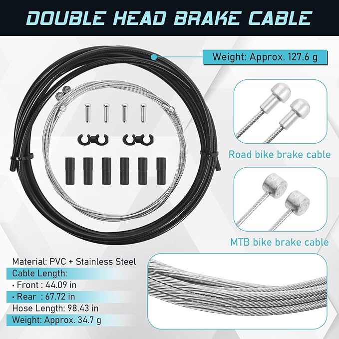 BUCKLOS Mountain Bike Disc Brake kit, MTB Mechanical Line Pulling Disc Brakes Caliper with Aluminum Alloy Levers /160mm Rotor,/is/PM Universal Adapter for Ebike/Folding Bike/Scooter/Fat Bike