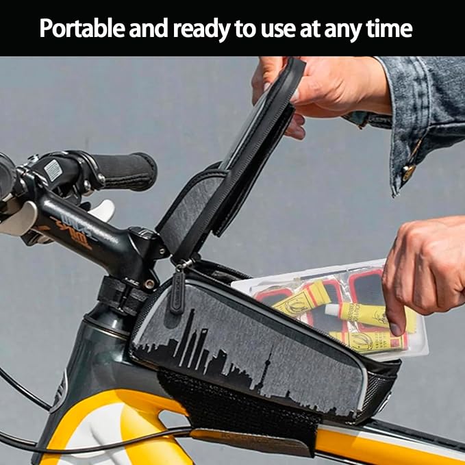 Bicycle Inner Tube Repair Kit - Vulcanizing & Glueless Patches with Tire Levers, Universal for Motorcycle BMX MTB Road Mountain Cycling