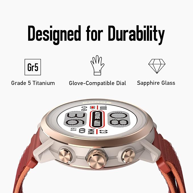COROS APEX 2 Series Outdoor GPS Watch, 1.2" Sapphire Titanium, On-Wrist Navigation, Offline Maps, Heart Rate Monitor, Track Sleep, Running, Biking, Skiing, Climbing (APEX 2, Pink)